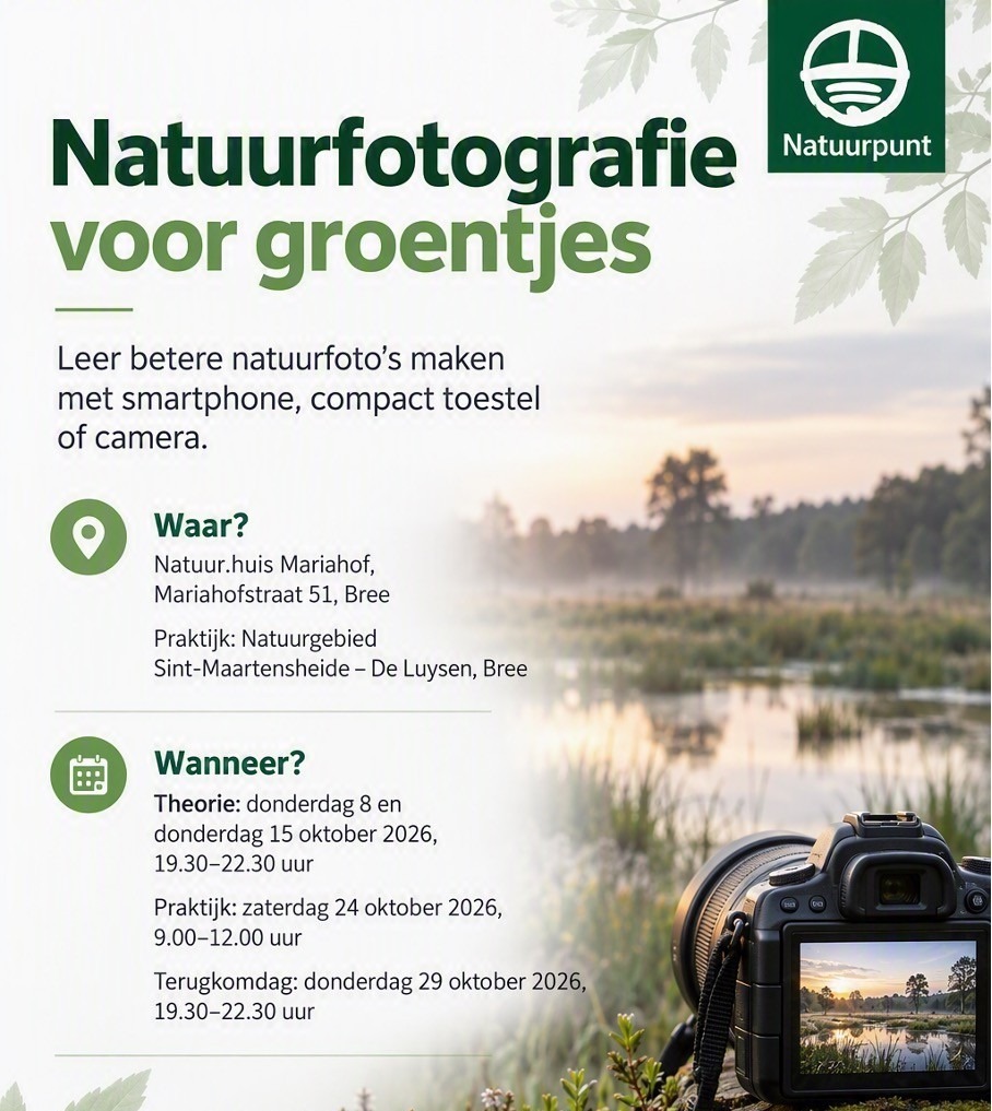 cursus natuurfotografie Natuurpunt